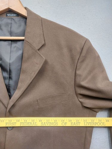 Andrew Fezza Fusion Blazer Mens 43R Chocolate Brown Faux Suede Sports Coat - Picture 5 of 6