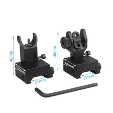 Foldable Flip Up Iron Sight Front Rear Sight Compatible for Picatinny Rail