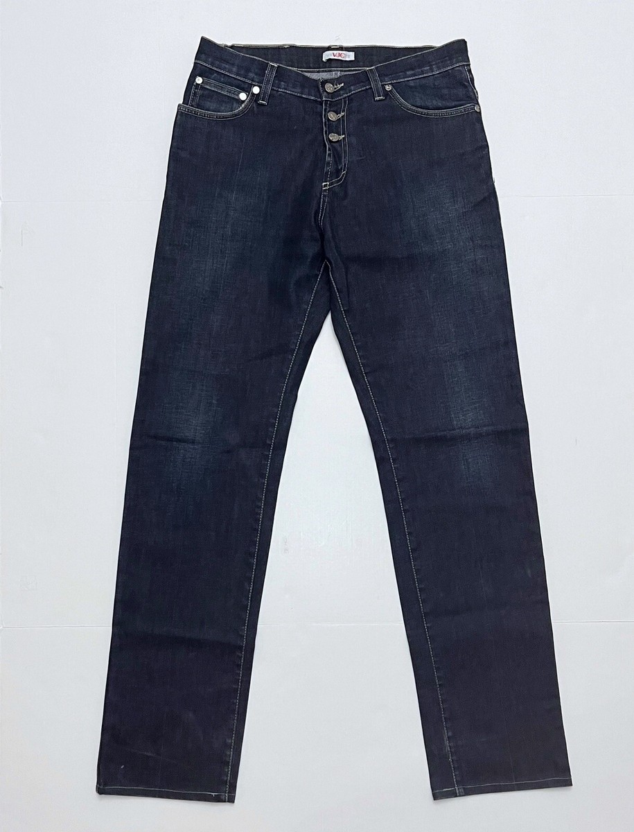 新品 VERSACE JEANS COUTURE Versace Jeans Couture VJC Mens Blue Designer Jeans Sz 32x32 Made