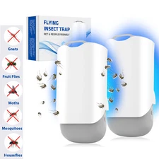 Indoor Insect Fruit Fly Trap Mosquito Moths Killer Bug Zapper Light with Refills