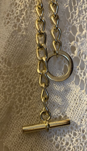 1960s Vintage Shiny Gold-Tone MCM Toggle Pocket Watch Fob Chain Ladies Belt EUC - Picture 3 of 6