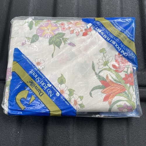 Vtg Danville Double Flat NOS Susan’s Garden Floral Red Purple Estate Sale Find - Picture 4 of 7