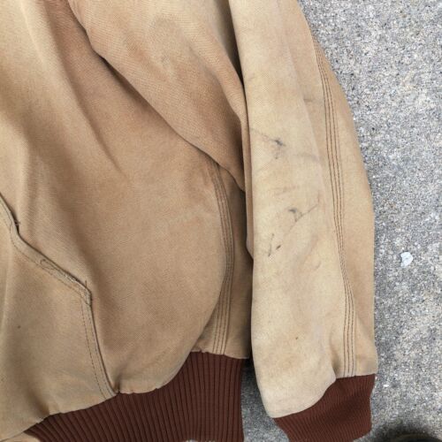 VTG Carhartt canvas work jacket coat Mens Large or XL Sun Faded Distressed J130? - Picture 4 of 8