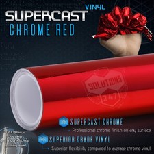Supercast Flex Stretch Mirror Chrome Vinyl Wrap Sticker Roll Air Release - Red Supercast Flex Stretch Mirror Chrome Vinyl Wrap Sticker Roll Air Release - Red