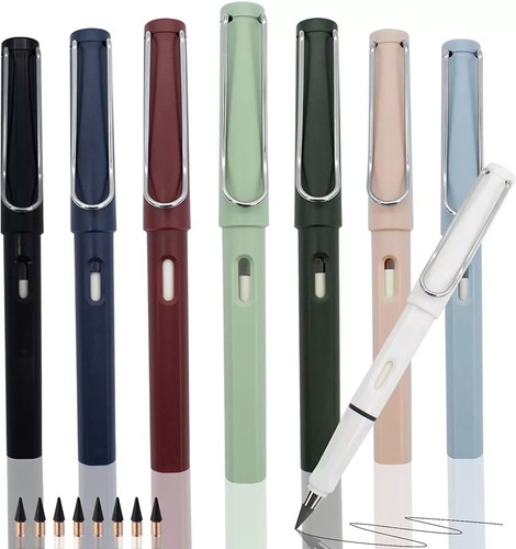 8Pcs Infinity Pencil Cute Everlasting Inkless Pencil with 8Pcs Nibs Sustainabl