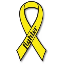 Yellow Bladder Cancer Fighter Ribbon Car Magnet Decal Heavy Duty 3.5" x 7"