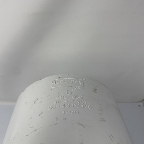 SPEARS 406-060 WHITE 90-DEGREE ELBOW 6" X 6", PVCI, SCH40, D2466 - Picture 4 of 6