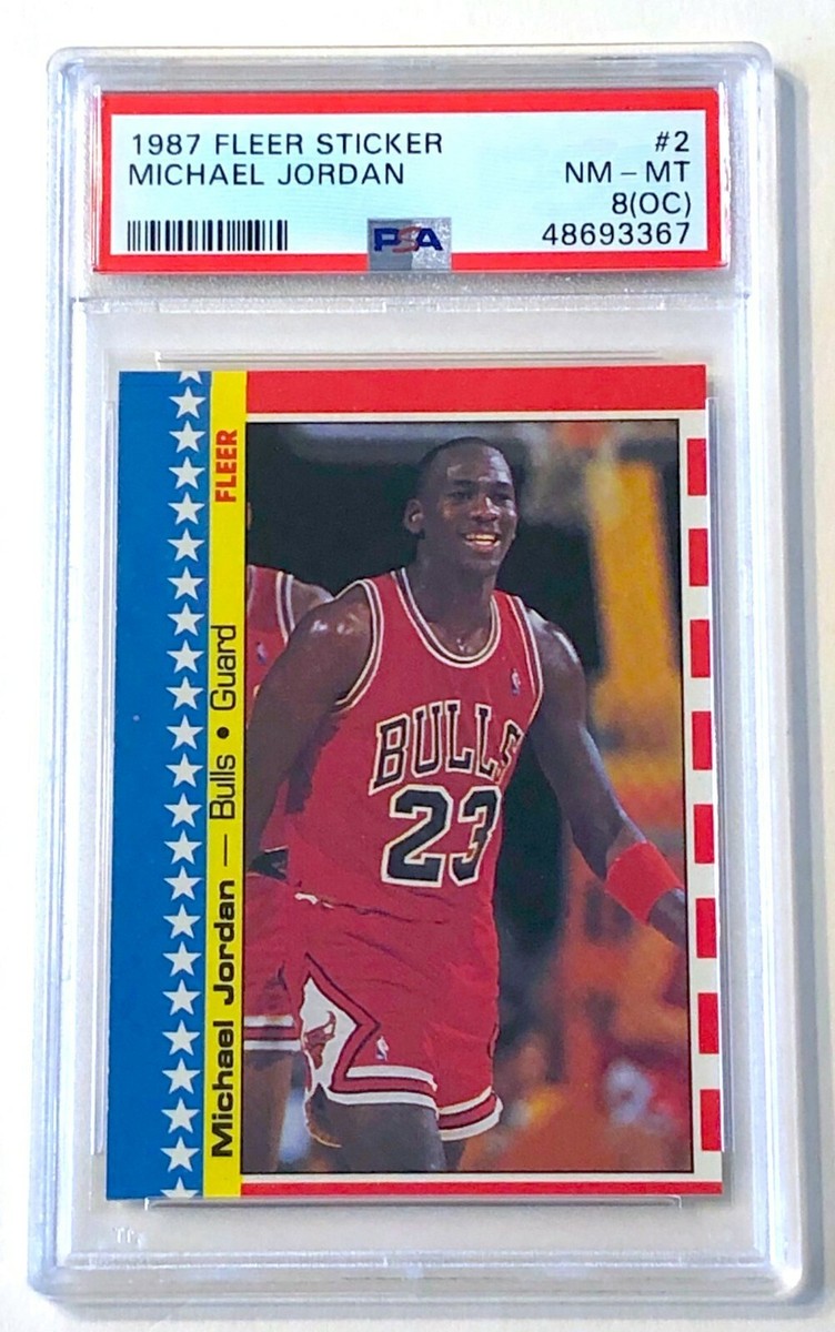 1987 Fleer Michael Jordan Sticker #2 ~ PSA 8 (OC) ~ FRESHLY GRADED