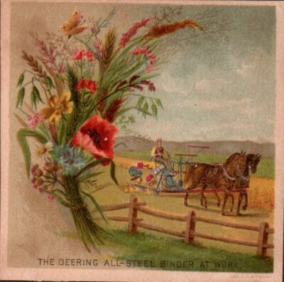 Deering All Steel Binder Mower Reaper Farming Equipment Victorian Card VT103