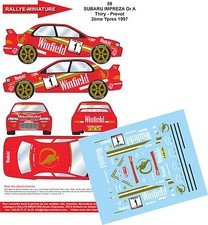 DECALS 1/18 REF 0059 SUBARU IMPREZA THIRY YPRES RALLY 1997 RALLYE BELGIQUE SPA