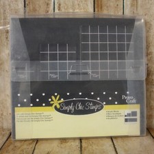 Provo Craft for Simply Chic Stamps 4 Acrylic Block Set 1 Clear Lined 24-8343