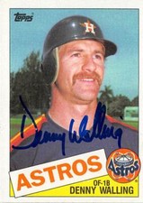 Denny Walling autographed baseball card (Houston Astros) 1985 Topps #382