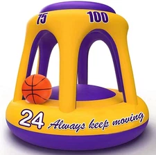 ROYPOUTA Pool Basketball Hoop, Inflatable Hoop with Ball 