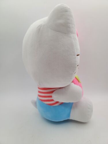 Juguete de peluche Sanrio Hello Kitty rosa fresa rayas rojas - Imagen 2 de 6
