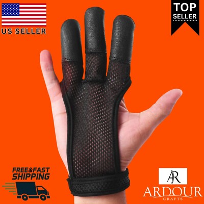 Archery Fingers Leather Glove Arrow Guard for Compound Bow