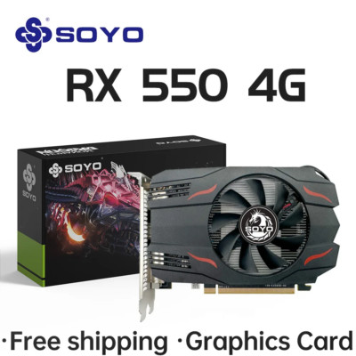 AMD Radeon RX550 4GB GPU GDDR5 14Nm for Desktop PC Games Video Graphics Card 