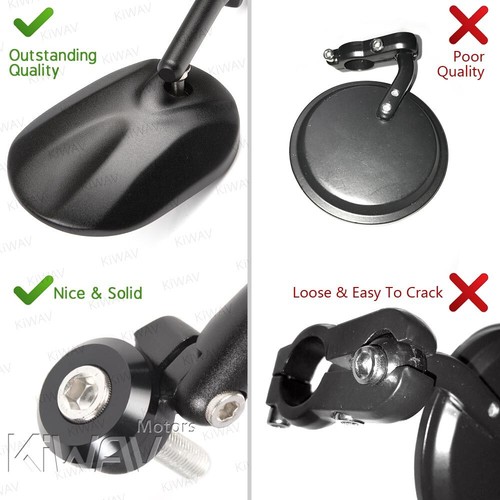 Bar end mirror STARK black square oval M12 fits BMW R nine T Scrambler Urban - Picture 3 of 11