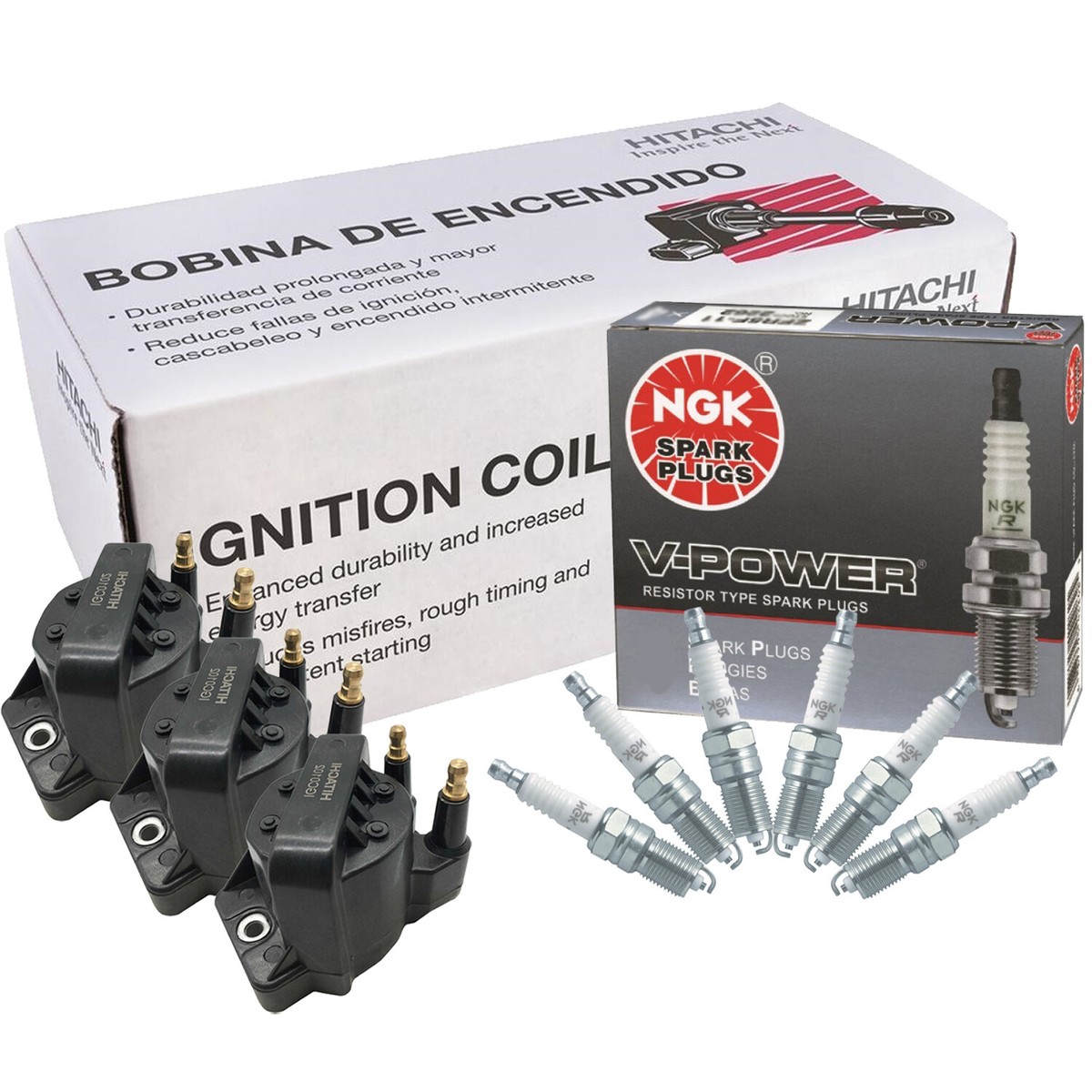 4 x Genuine Iridium Spark Plugs + 2 x Ignition Coils for Suzuki Grand V 4 x Genuine Iridium Spark Plugs + 2 x Ignition Coils for Suzuki Grand V