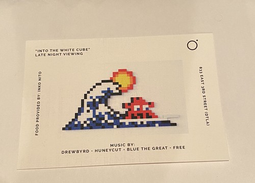 Space Invader Into The white Cube show card / invitation mini print OTI - 第 1/4 張圖片