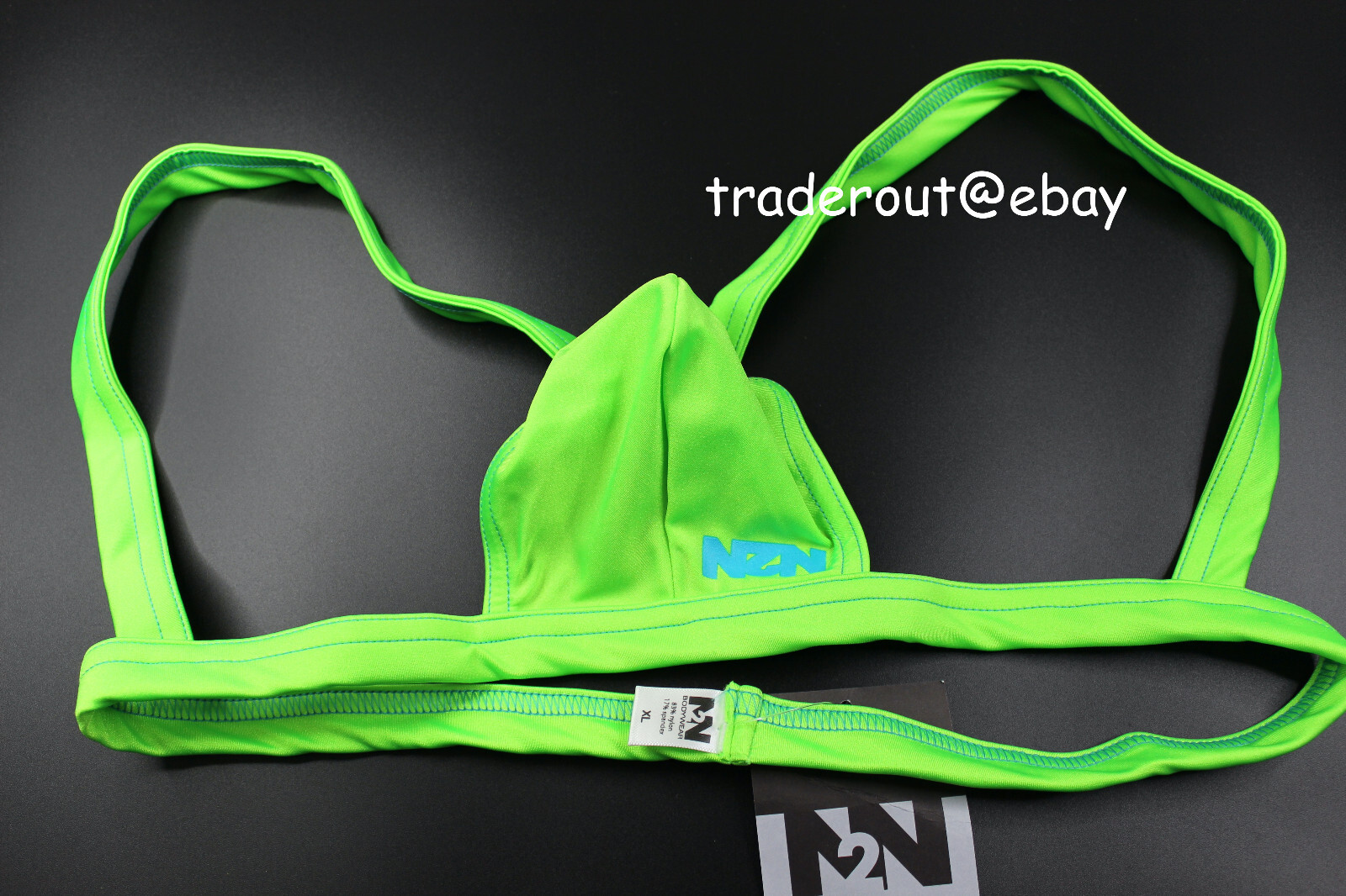 N2N Bodywear Men neon Green swim jock strap jockstraps swimwear size XL