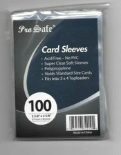 100 PRO SAFE TOPLOAD TRADING CARD SOFT SLEEVES CARD HOLDERS FREE SHIPPING