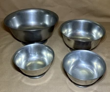 Lot of 4 Stieff Pewter Footed Bowls 7 1/2" 6" and 2X 4 1/2" Revere Reproduction
