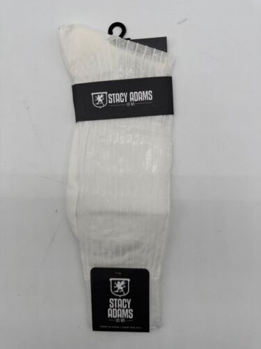 ONE PAIR NEW WITH TAG STACY ADAMS NYLON SLIKY RIBBED MEN'S CREW DRESS SOCKS - Picture 22 of 37