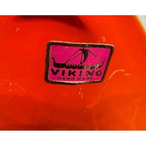 VTG VIKING AMBERINA CADMIUM CANDY DISH *IT GLOWS* 4.5" H X 7" W W/STICKER - Picture 4 of 7