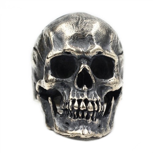 Anillo calavera gótico único de acero inoxidable para hombre motociclista punk retro motociclista motocicleta - Imagen 19 de 19