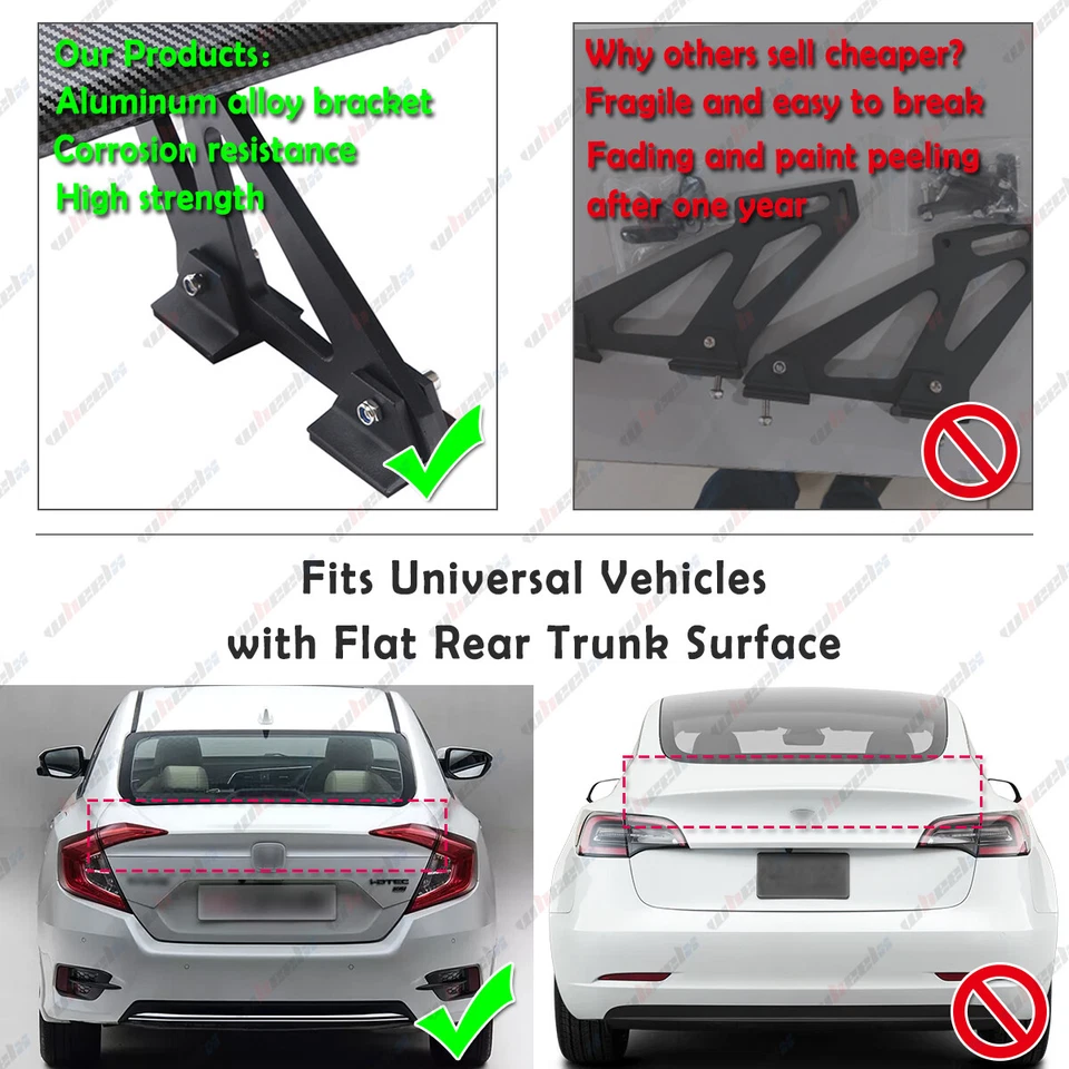Alerón trasero de fibra de carbono estilo GT para Mercedes Benz AMG GT 63 46 pulgadas Foto 4 de 4
