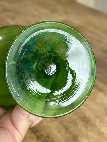 2 x Empoli Italy Green And Blue Art Glass Vintage Balloon Vases - Picture 8 of 11
