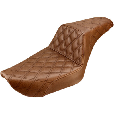 Saddlemen Step Up 2-Up Seat - Lattice Stitched - Dyna (Brown) 896-04-175BR