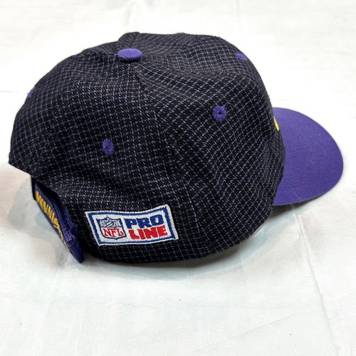 Cappello Berretto Vintage Minnesota Vikings Line Pro Adulto Misto Lana Calcio Strapback - Foto 5 di 10