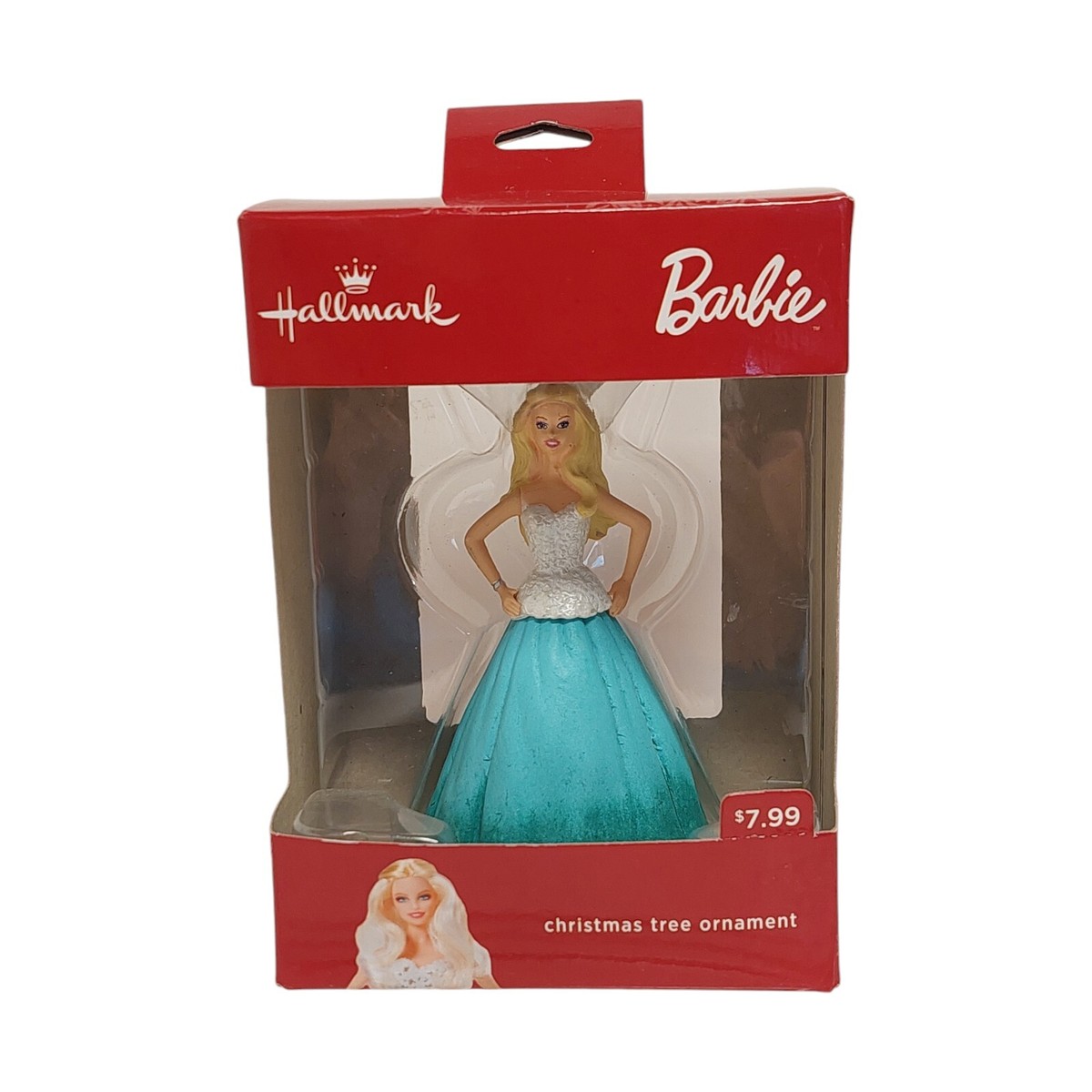 Barbie in Green White Dress Christmas Tree Ornament by Hallmark