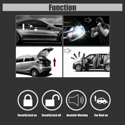 Universal Car Alarm System Security Keyless Entry System with 2 Key Fobs W7I9 # - Picture 2 of 12