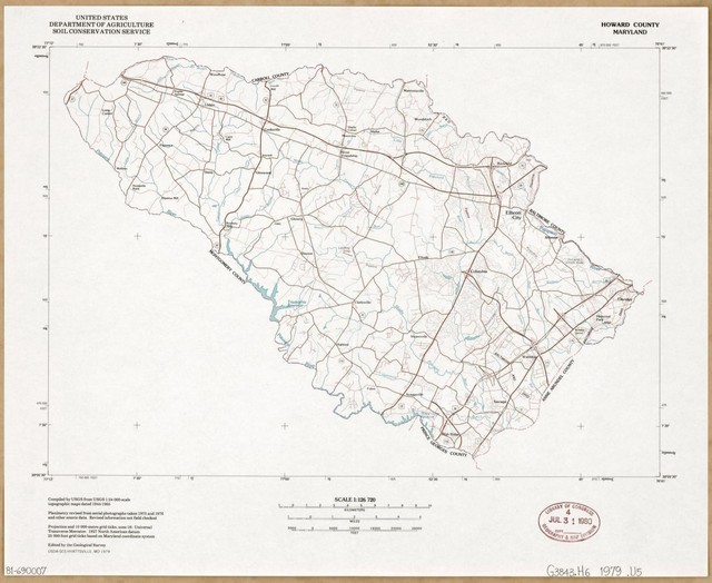 20" x 24" 1979 Map Of Maryland Howard County eBay