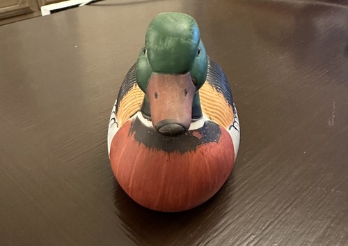 Mini señuelo de cerámica vintage de pato mallardo Enesco 1984 5,5" pintado a mano - Imagen 2 de 8