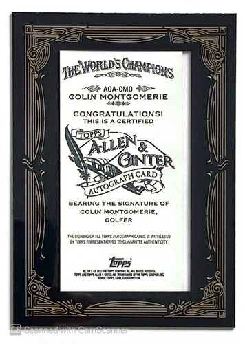 2012 Topps Allen & Ginter Framed Mini AUTOGRAPH AUTO AGA-CMO Colin Montgomerie - Picture 2 of 2