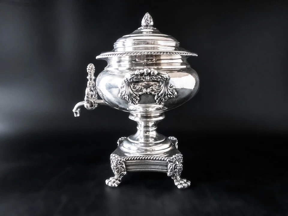 Old Sheffield Plate Tea Coffee Urn With Coal Insert Neoclassical Samov - Image 4 of 4