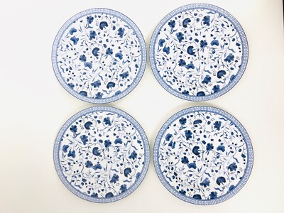 Ralph Lauren Macao White & Blue Floral Porcelain Salad Plate Set of 4 NWT