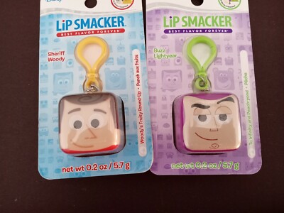 BUZZ LIGHTYEAR Peach & SHERIFF WOODY Fruity LIP SMACKERS 