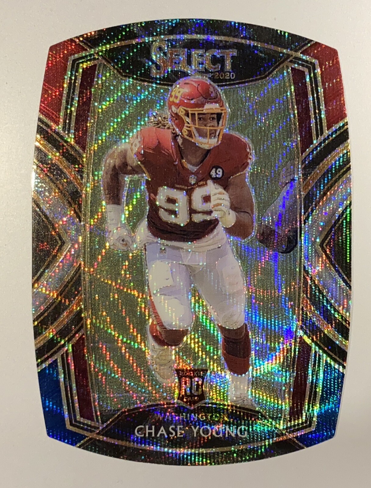 Chase Young 2020 Select Club Level Tri Color Die Cut Prizm Rookie #264 RC MINT