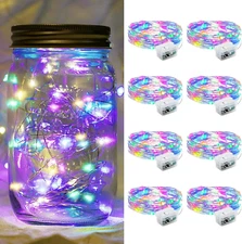 8 Pack LED Fairy Lights Battery Operated, 7Ft 20LED Mini Twinkle String Waterpro