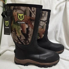 TIDEWE Snake Proof Hunting Boots Men's Size 11 Black Multi BT020