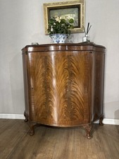 Vintage Burr Walnut Demi Lune Sideboard  Cabinet