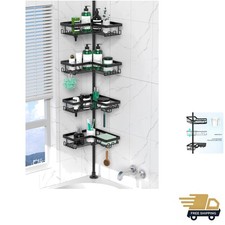 Corner Shower Caddy Tension Pole - 4 Tier Stainless Steel Rustproof Shower Co...