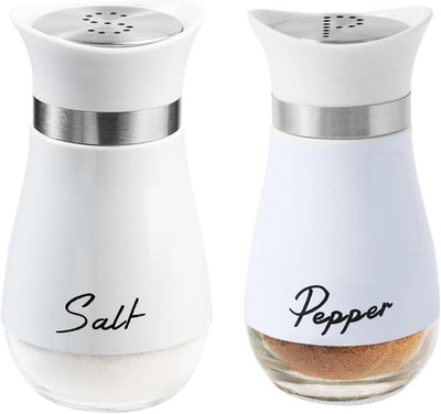 Salz und Pfefferstreuer Set 2 Stück aus Glas Edelstahl für Küche und Tisch
