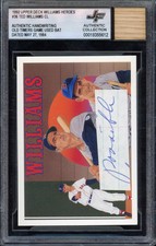 1992 Upper Deck Ted Williams Jersey Fusion Cut Handwriting Old-Timers' Used Bat