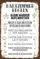 Blechschild 18X12 Cm Badezimmer Regeln 7 Aufgaben Deko Geschenk Schild