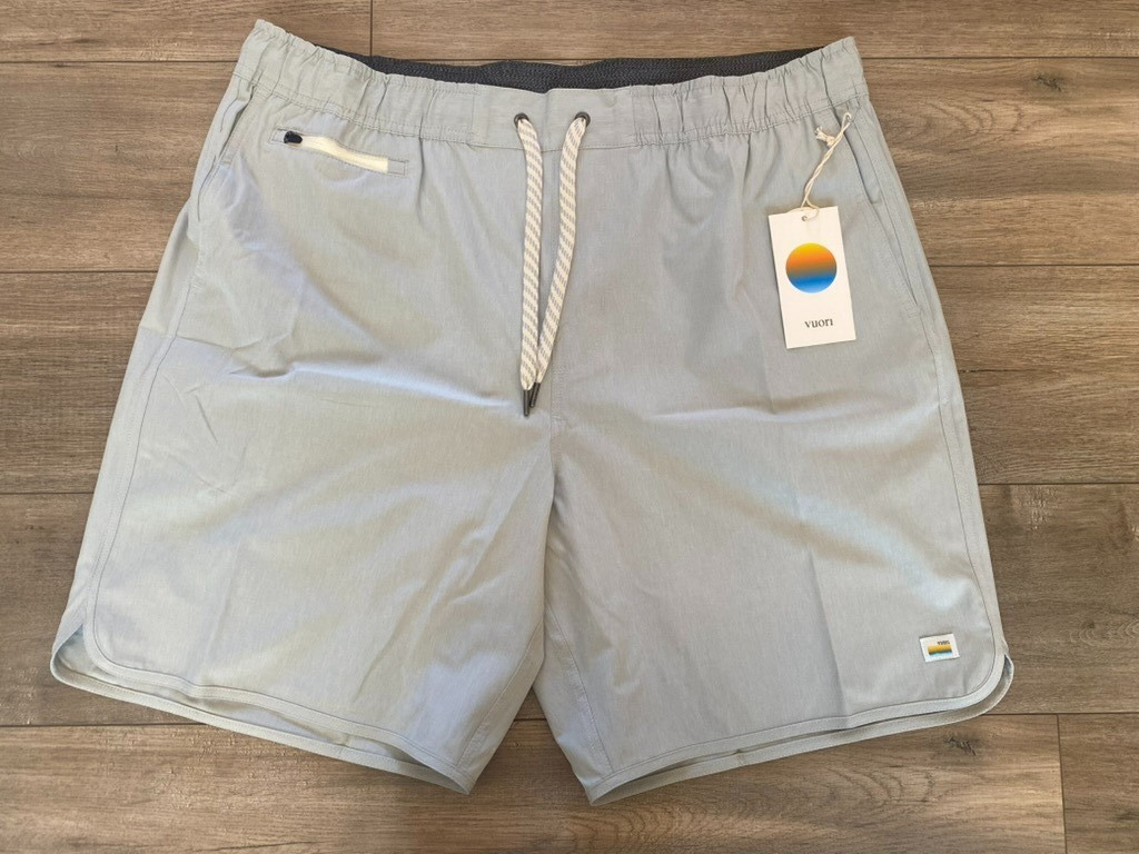 Cordón corto Vuori Banks 7,5" para hombre XXL V330 gris cielo lino textura rayas